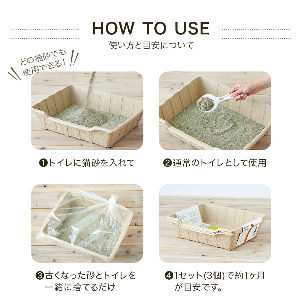 【ハロウィンセール開催中~11/3】 紙の猫トイレ ECO CAT TRAY(エコキャットトレー) 3枚組
