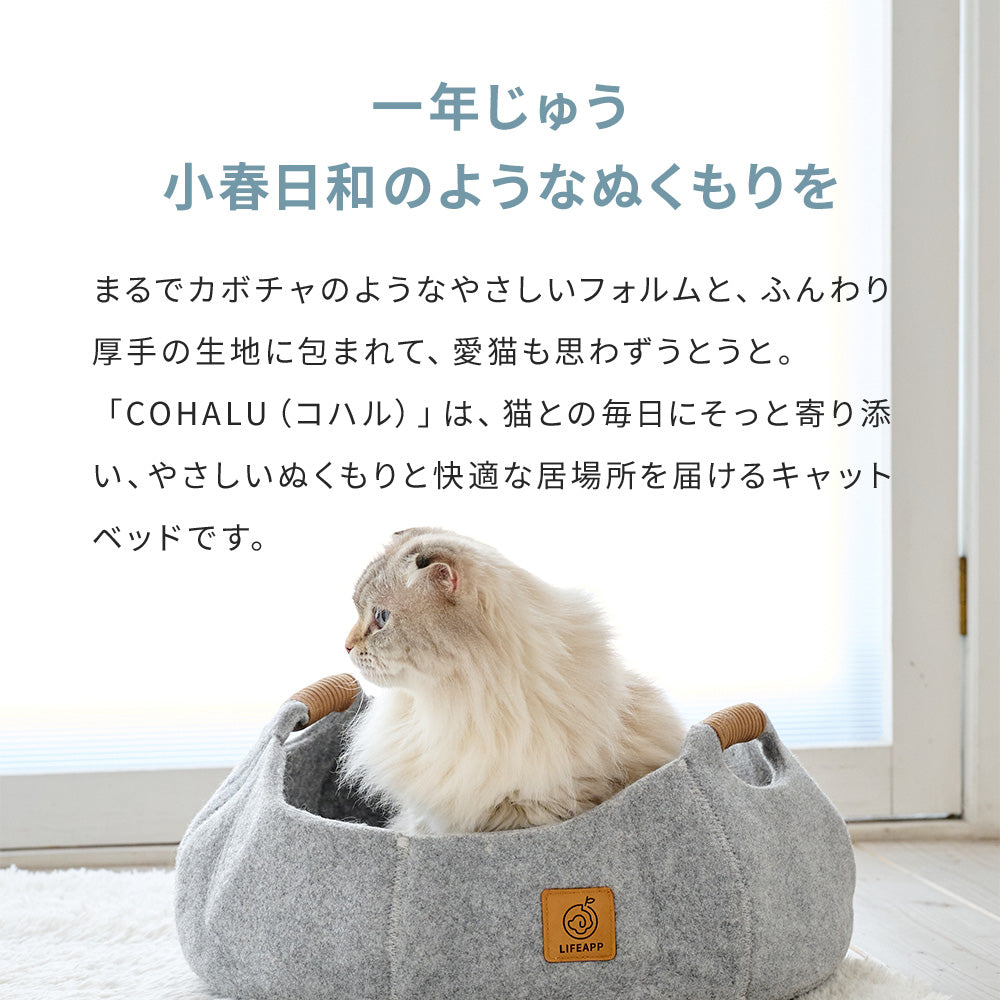 【新商品予約割15%OFF! 9月下旬入荷予定】フェルトキャットベッドCOHALU(コハル)