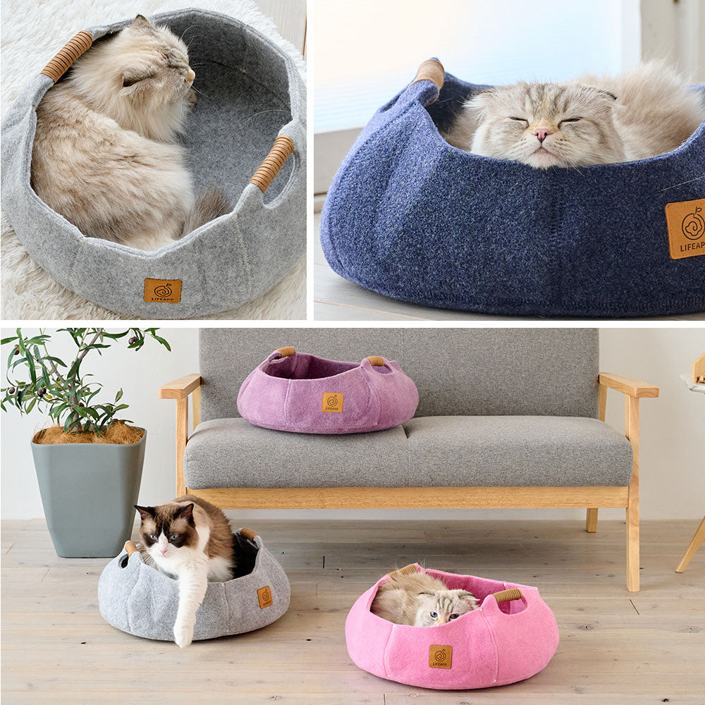 【新商品予約割15%OFF! 9月下旬入荷予定】フェルトキャットベッドCOHALU(コハル)