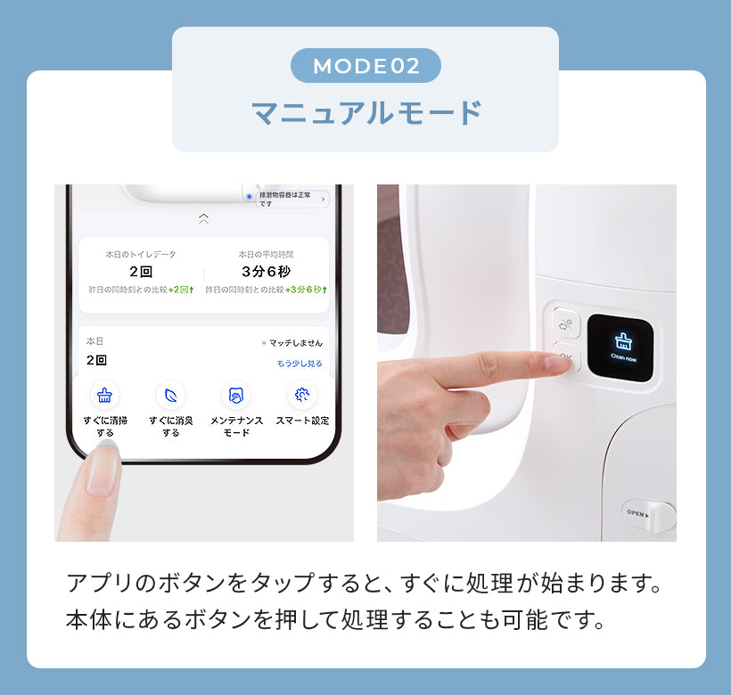 自動ネコトイレPETKIT Pura Max マニュアルモード