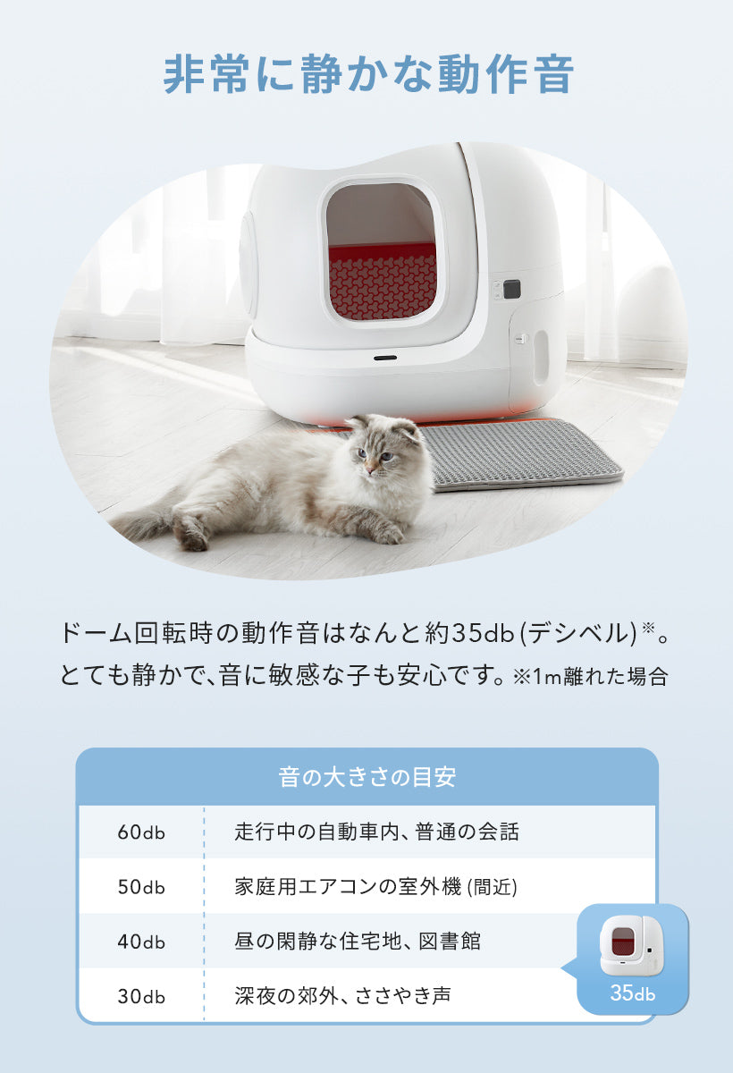 自動ネコトイレ PETKIT Pura Maxは動作音が静か