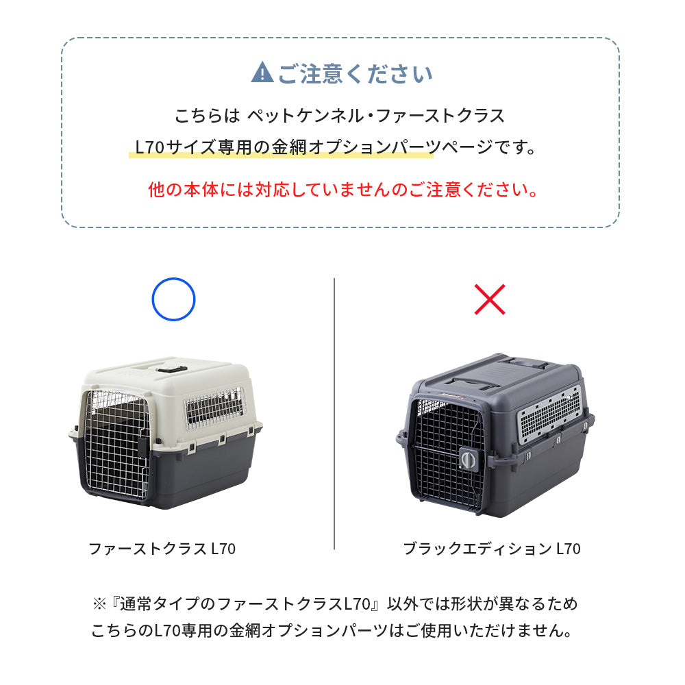 ペットケンネル・ファーストクラスL70専用　金網オプションパーツ