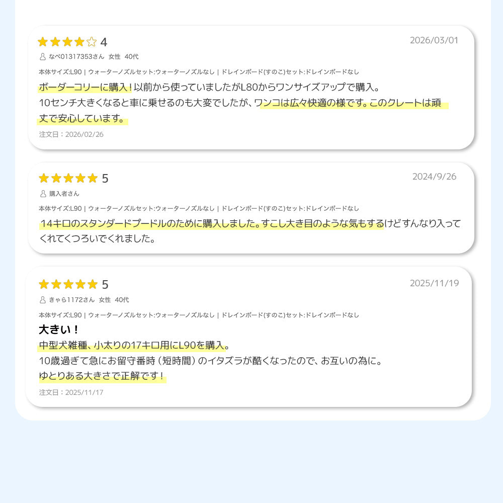 ペットケンネル・ファーストクラス（L90）キャスター付