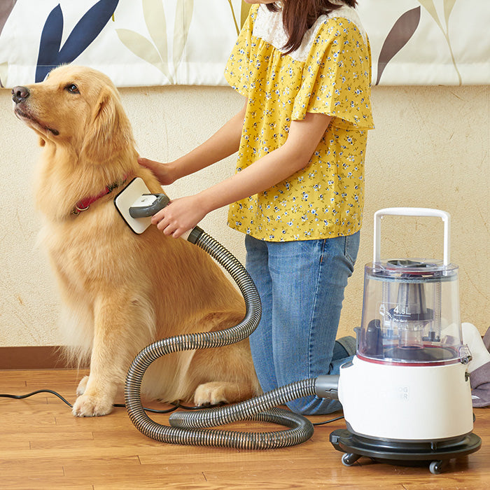 ゴールデンレトリバーとブラシ付き犬専用掃除機 OFT DOG CLEANER